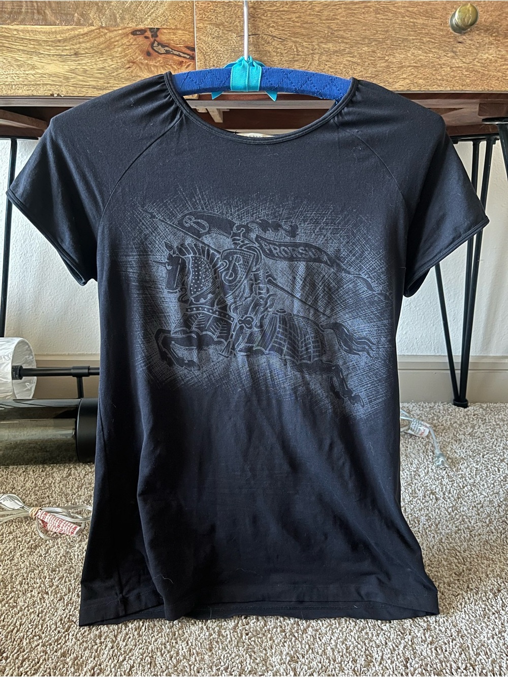 Authentic Burberry Classic Equestrian Knight Design Prorsum Graphic T Shirt